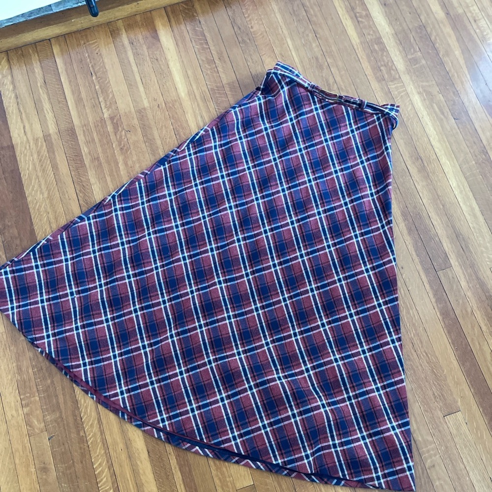70’s wool plaid maxi skirt